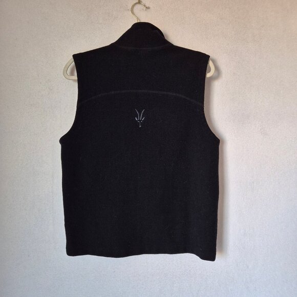 Ibex Zque Merino Wool Blend Full-Zip Outdoor Vest Zip-Pocket Black Made in USA - Picture 3 of 9